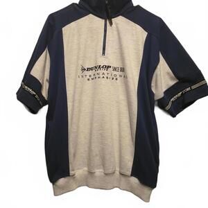 VINTAGE Y2K Dunlop Short Sleeve Quarter Zip Pullover Sports Shirt LARGE